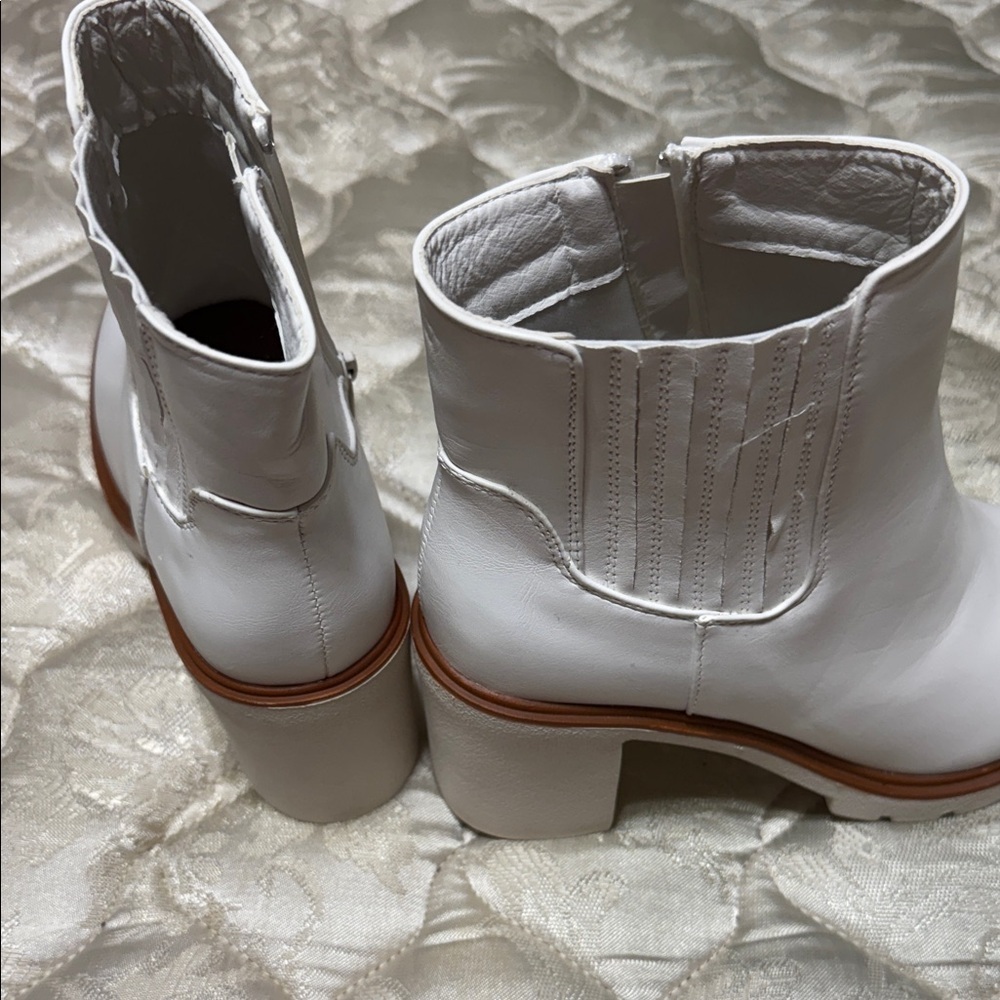 New White Pierre Dumas Ankle Boots - Picture 4 of 6